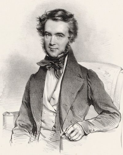 ヴァイオリン奏者で作曲家のカロル・リピスキの肖像 1790-1861年、1837年。 作： Josef Kriehuber