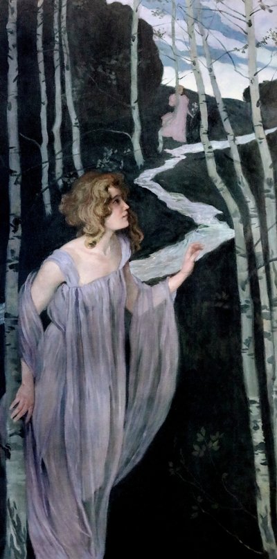 エルフ・アット・ザ・ブルーク」1888年～1889年 作： Josef Maria Auchentaller