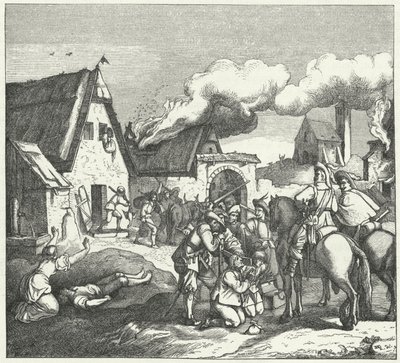 1634年のネルトリンゲンの戦い後の帝国軍の略奪と略奪 作： Josef Mathias Trenkwald