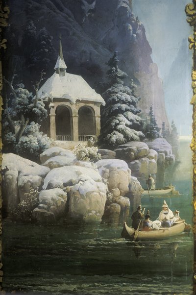 ヴィアーヴァルトシュテッツァーゼー（ルツェルン湖）のテル礼拝堂、1850年代（壁画） 作： Josef Matj Navrátil