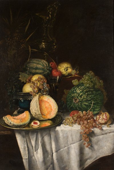 果物のある静物 作： Josef Neugebauer