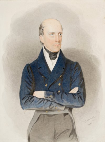 オーストリア大公ジョンの肖像 (1782-1859) (紙に水彩) 作： Josef Nikolaus Kriehuber