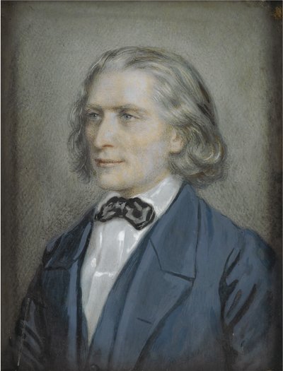 フランツリストの肖像1811-1886、1856 作： Josef Nikolaus Kriehuber