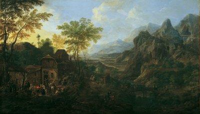 ファーマーズフェアのある理想的な風景 作： Josef Orient