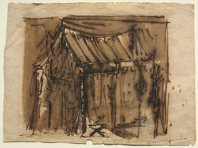 テント (直腸); 2 つのスケッチ (裏面) 作： Josef Platzer