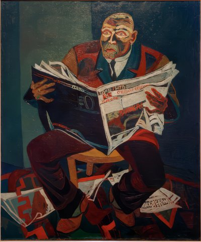 新聞を読む男 作： Josef Scharl