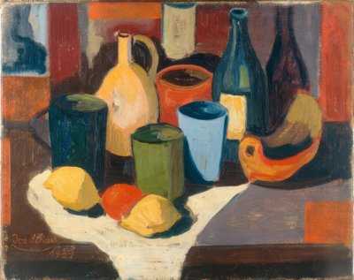 水差しと果物のある静物 作： Josef Scharl