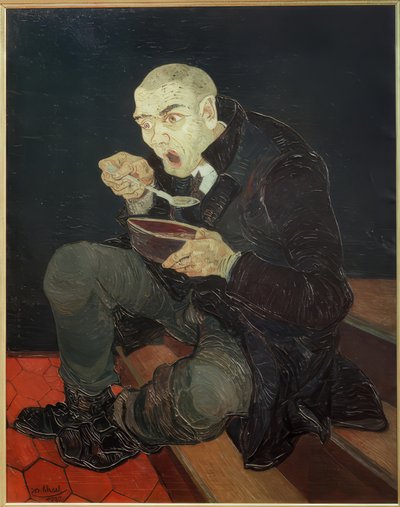 スープを食べる人 作： Josef Scharl