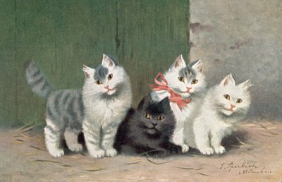 猫のポストカード（カラーリトグラフ） 作： Josef Sperlich