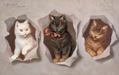 猫のポストカード（カラーリトグラフ） 作： Josef Sperlich