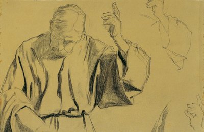 絵画「Christi Ascension」のドレープ習作 作： Josef Wawra