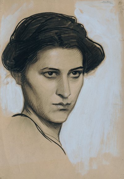 対面する若い女性 作： Josef Wawra