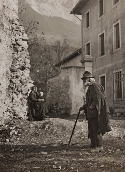 アルバム「Meine weltkriegs - Erinnerungen South-West Front (Carinthia, Italien, South Tyrol) (私の世界の戦争-南西戦線の思い出（カリンシア、イタリア、トレンティーノ・アルト・アディジェ）1915/03/1931-12/11/1918 - Josef Zohles Wien ": 田舎道の老人像( 作： Josef Zohles