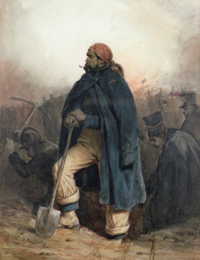 スペードを持つ兵士 作： Joseph Louis Hippolyte Bellange