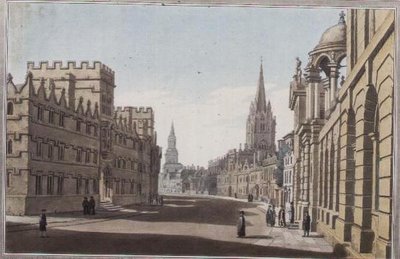 オックスフォードのハイストリートの眺め、J.C.スタドラー（fl.1780-1812）が彫ったもので、1793年に出版された（エングレービング 作： Joseph (after) Farington