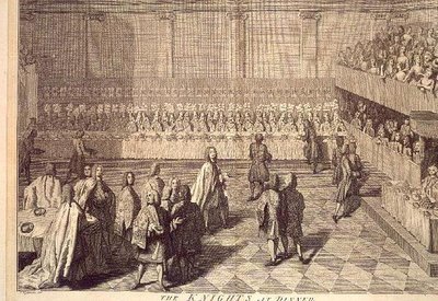 ウィリアム王子を讃える晩餐会でのザ・ナイツ・オブ・ザバス（彫刻作品 作： Joseph (after) Highmore