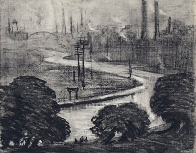 イースト・ロンドン、The River Lea（リトグラフ 作： Joseph (after) Pennell