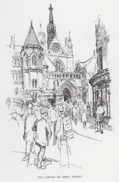The Corner of Essex Street（リトグラフ 作： Joseph (after) Pennell
