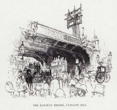 The Railway Bridge, Ludgate Hill (litho) 作： Joseph (after) Pennell