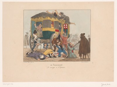 乗合バスが強盗に遭う ル・勇気・ア・レプルーヴ (オブジェクトのタイトル) 不快感（シリーズタイトル） 不便 (オブジェクト上のシリーズ タイトル) 作： Joseph Ambroise Jobard