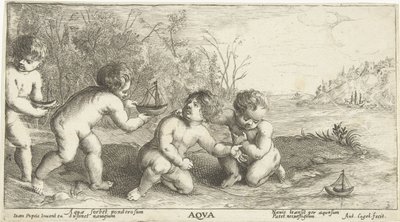 ボートで遊ぶ子供たち アクア（オブジェクトのタイトル） 作： Joseph Antoine Cochet