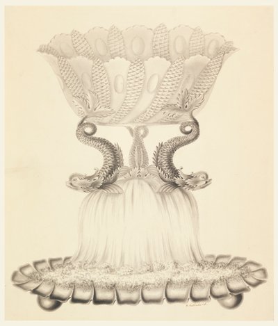 シルバーとクリスタルのコンポートのデザイン 作： Joseph Anton Seethaler Ii
