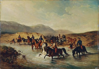 馬の池のフランス騎兵 作： Joseph Anton Strassgschwandtner