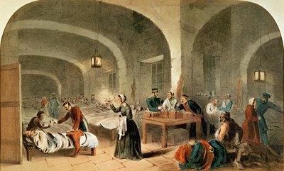 1856年頃、スクタリ病院の病棟のスケッチ 作： Joseph Austin Benwell