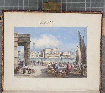 ヴェネツィア、1822年のスイスとイタリアのツアーのトーマスムーディーズジャーナルのタイトルページに貼り付け 作： Joseph Axe Sleap