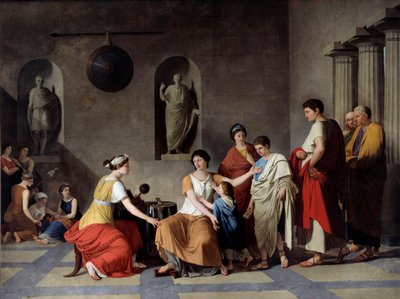 古代ローマ：“” Cornelie 作： Joseph Benoît Suvée