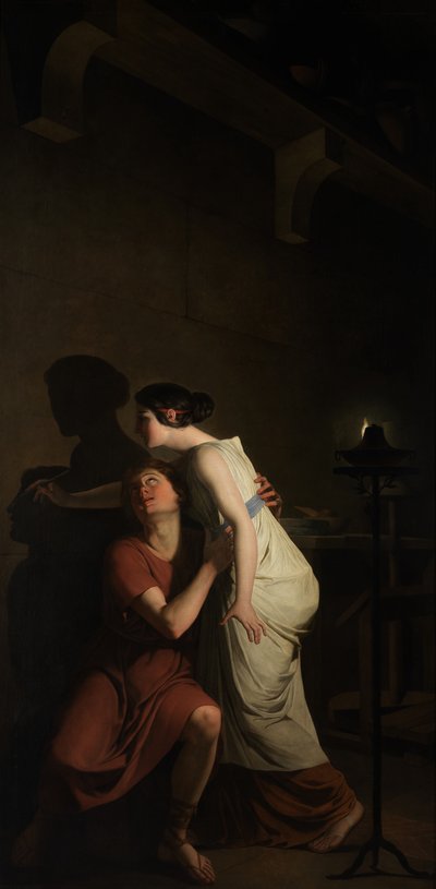 Piirustustaiteen keksintö (öljy kankaalle) 作： Joseph Benoît Suvée