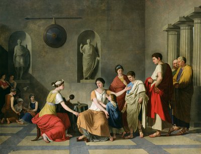 グラックス兄弟の母、1780年頃（キャンバスに油彩） 作： Joseph Benoît Suvée