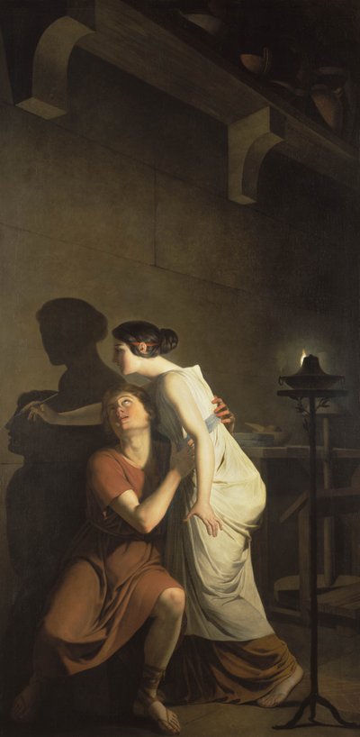 ジブターズ、または描画の起源、1791 作： Joseph Benoît Suvée