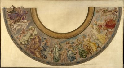 パリ市庁舎の祝祭階段のスケッチ：共和制の月 作： Joseph Blanc