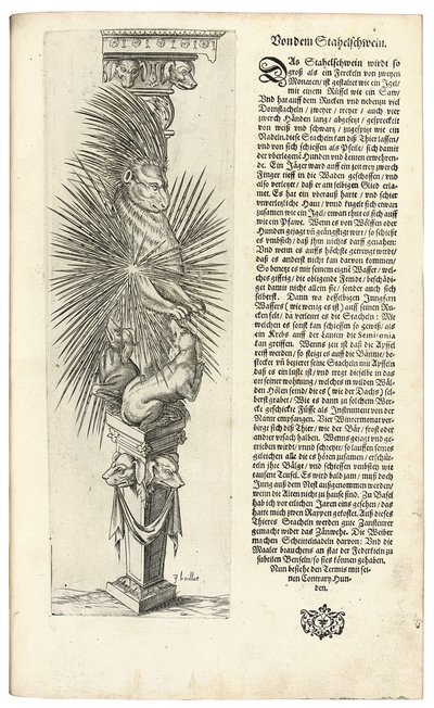動物の形で飾られた柱、1604 作： Joseph Boillot