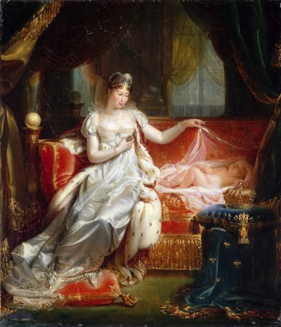 眠れるローマ王と皇后マリー=ルイーズ 作： Joseph Boniface Franque
