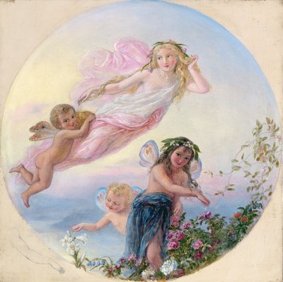 早朝の露をまき散らすシルフと妖精たち 作： Joseph Bouvier