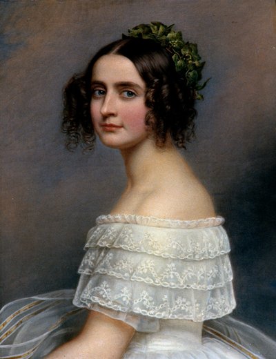 アレクサンドラ・ド・バビエール王女（アレクサンドラ・アマリエ・フォン・バイエルン、アレクサンドラ・オブ・バイエルン）（1826-1875）の肖像 - Joseph Karl Stieler（1781-1858）の絵画 Ec.すべて 作： Joseph Carl Stieler
