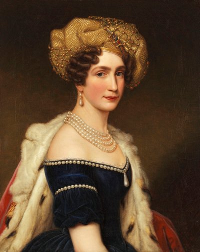 バイエルン公妃アウグスタ（1788-1851）、ロイヒテンベルク公爵夫人 1825年頃（油彩・カンヴァス） 作： Joseph Carl Stieler