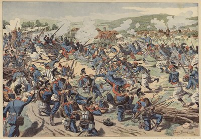 ヴィッセンブルグの戦い、普仏戦争、1870年8月4日（カラーリトグラフ 作： Joseph Charles (after) Beuzon
