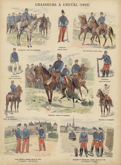 フランス軍のChasseurs a cheval 作： Joseph Charles (after) Beuzon