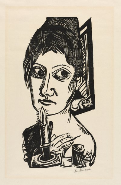 ろうそくを持つ女性 作： Joseph Charles Marin