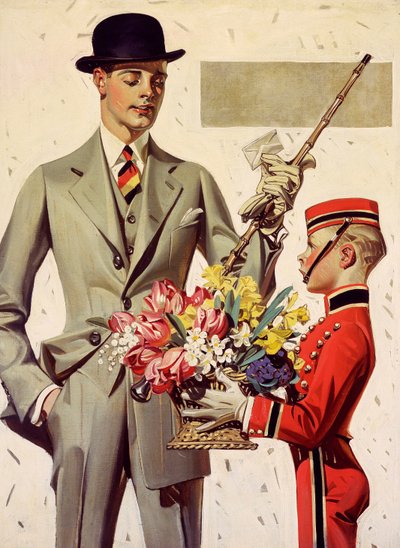 貴婦人への花 作： Joseph Christian Leyendecker