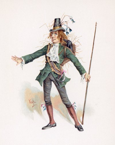 バーナビーラッジ、「チャールズディケンズのキャラクタースケッチ」のイラスト、1890年頃 作： Joseph Clayton Clarke