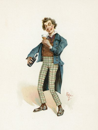 ボブ・ソーヤー、「チャールズ・ディケンズのキャラクタースケッチ」、1890年頃のイラスト 作： Joseph Clayton Clarke