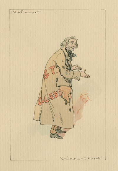Caleb Plummer-The Cricket on the Hearth、c.1920s（pen und ink with wc on paper） 作： Joseph Clayton Clarke