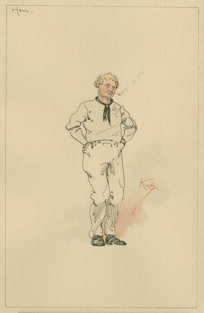 ハムペゴッティ、1920年代（ペンとインク、紙にトイレ付き） 作： Joseph Clayton Clarke