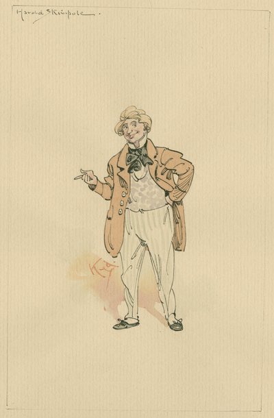ハロルド・スキムポール、1920年代（紙にトイレとペンとインク） 作： Joseph Clayton Clarke