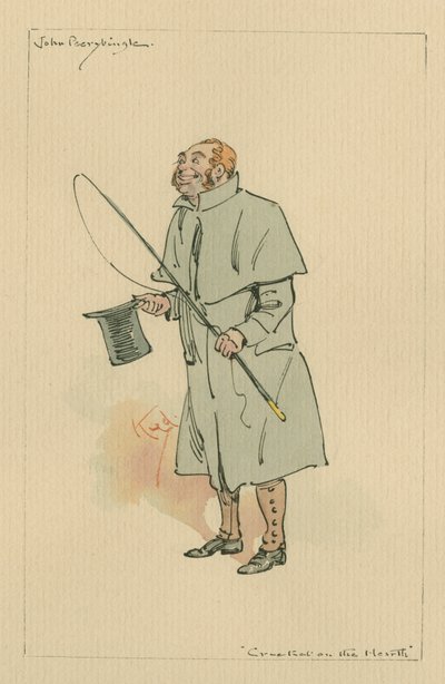 John Peerybingle-The Cricket on the Hearth、c.1920s（ペンとインク、紙にトイレ付き） 作： Joseph Clayton Clarke