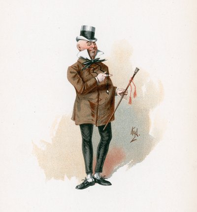 ミカウバー氏、「チャールズディケンズのキャラクタースケッチ」のイラスト、1890年頃 作： Joseph Clayton Clarke
